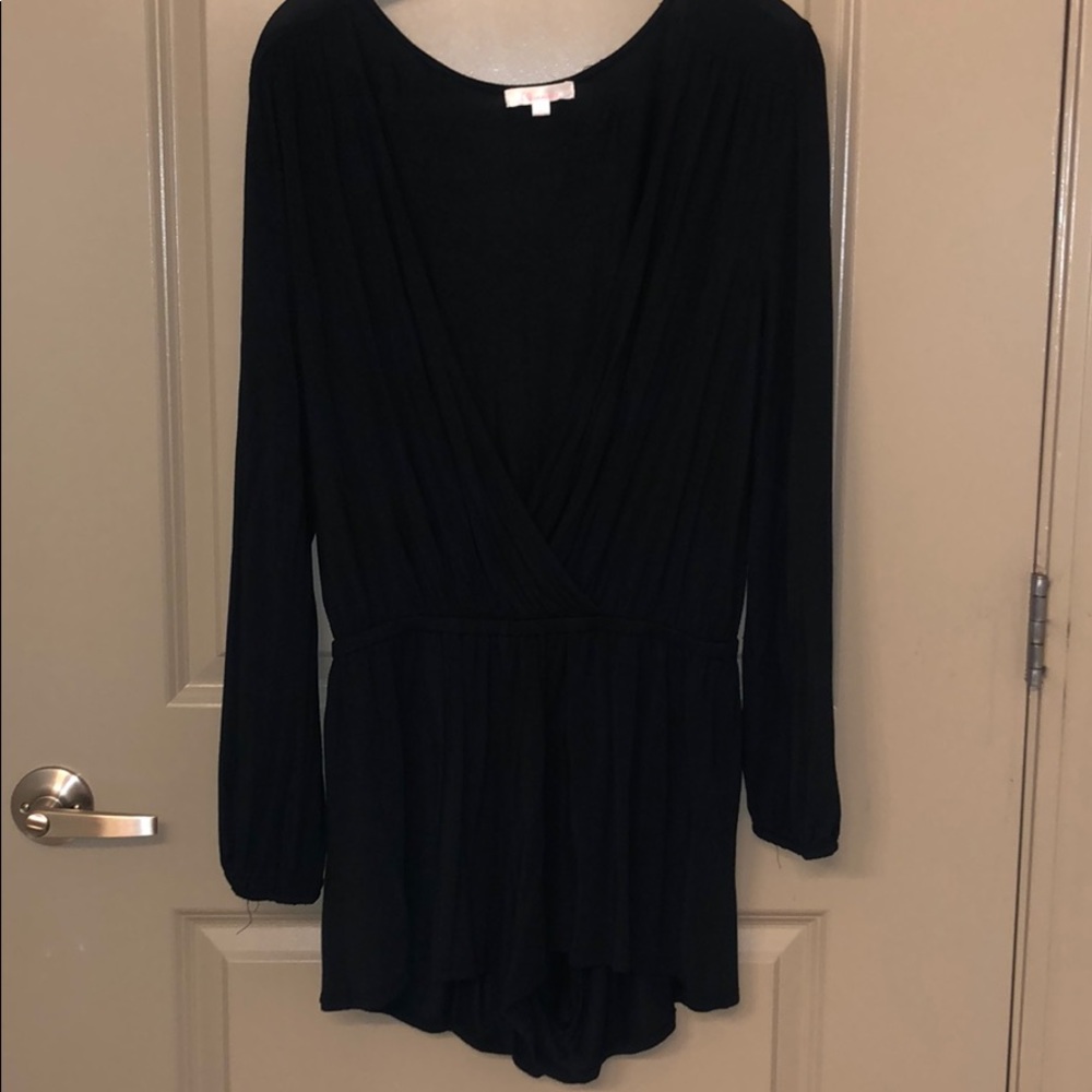 Black low cut Romper